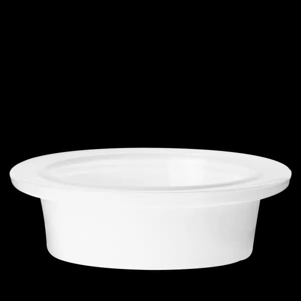 White Glass Dish with Logo