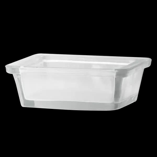 Clear Glass Square Dish with Logo